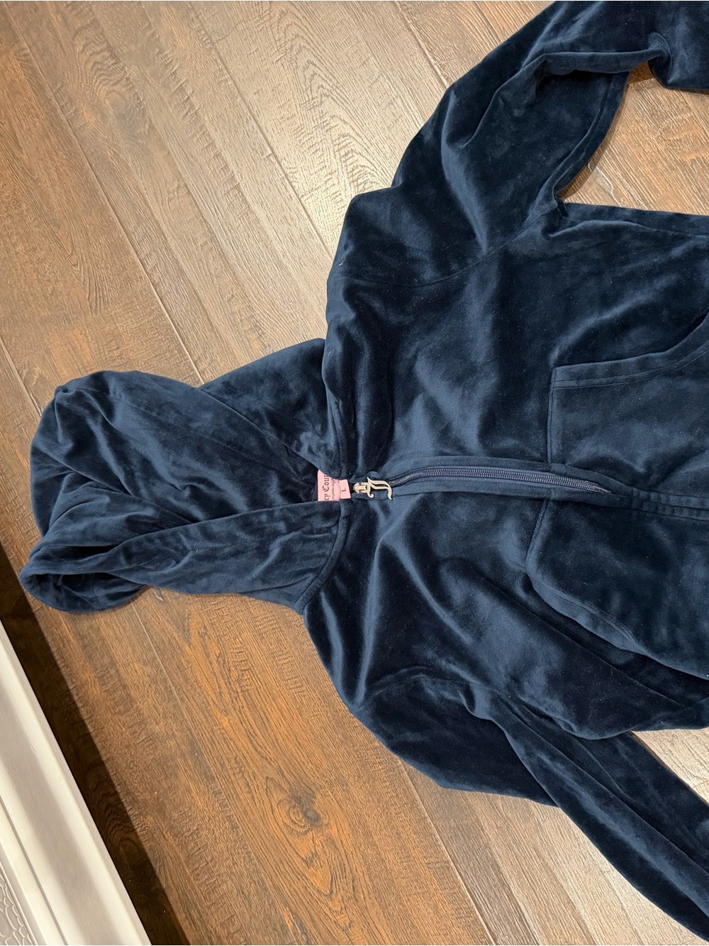 Juicy Couture Navy Velour Zip Hoodie